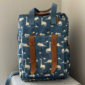 Blue and Brown Swan Print Weekender Bag